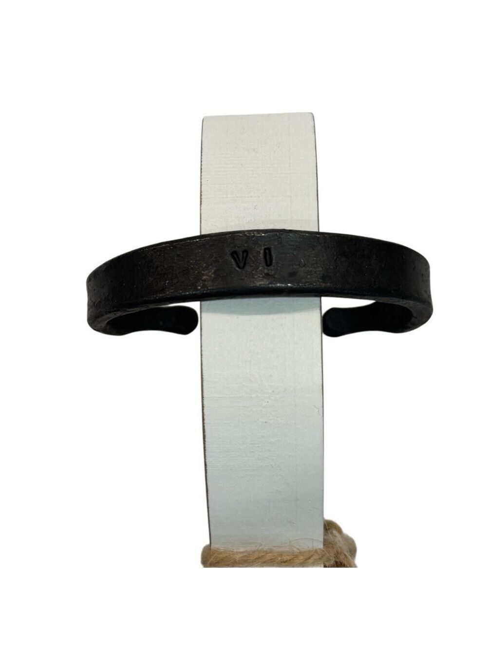 Men's  Hand-Forged Iron Cuff Bracelet – Size 8 | VI | 6-Year Anniversary Gift - Picture 5 of 9
